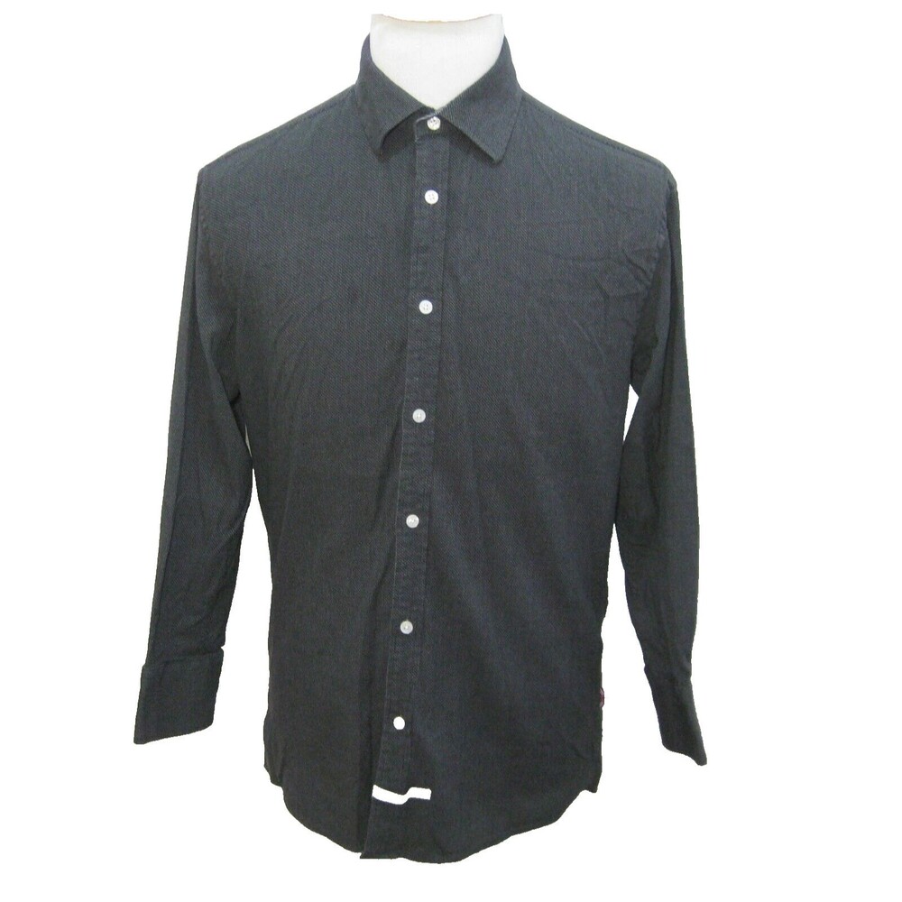 ENGLISH LAUNDRY Men's Size Large Gray Long Sleeve Button Front Shirt Cotton Top